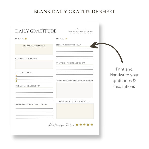 Gratitude Journal Worksheets
