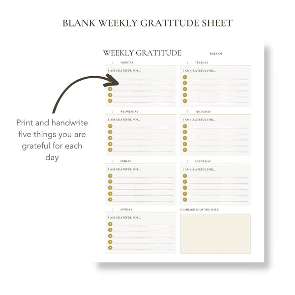 Gratitude Journal Worksheets