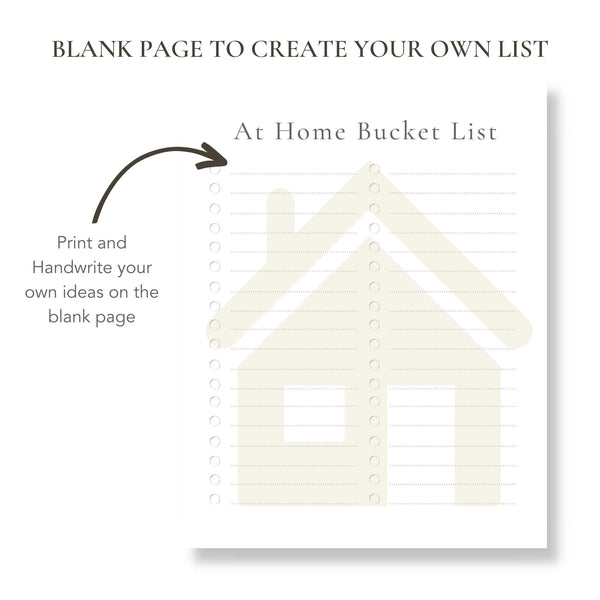 At Home Bucket List (Printable)