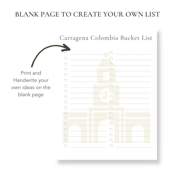 Cartagena Colombia Bucket List (Printable)
