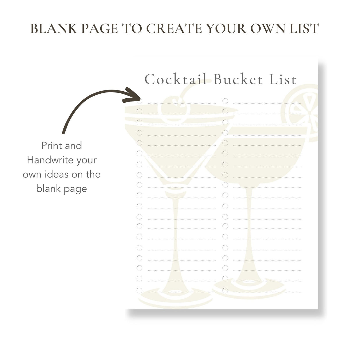 Printable Cocktail Bucket List (Blank Template Included!) buck & co.