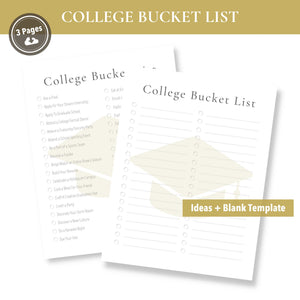 College Bucket List (Printable)
