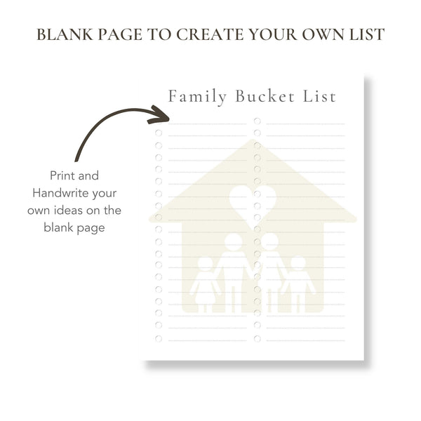 Family Bucket List (Printable)