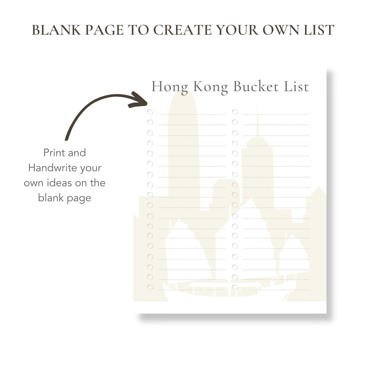 Printable Hong Kong Bucket List (Blank Template Included!) buck & co.