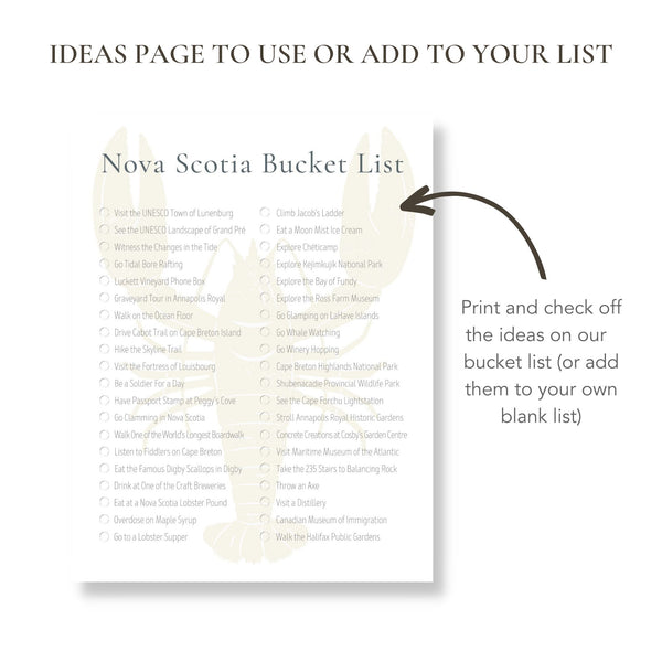 Nova Scotia Bucket List (Printable)