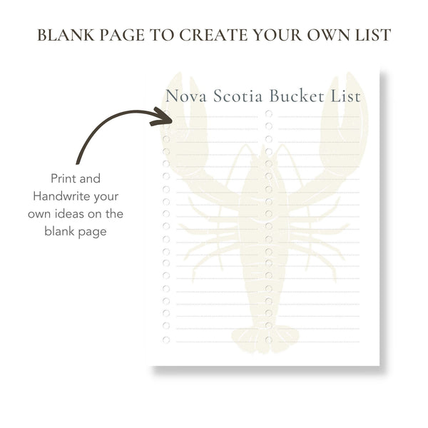 Nova Scotia Bucket List (Printable)