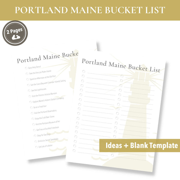 Portland Maine Bucket List (Printable)