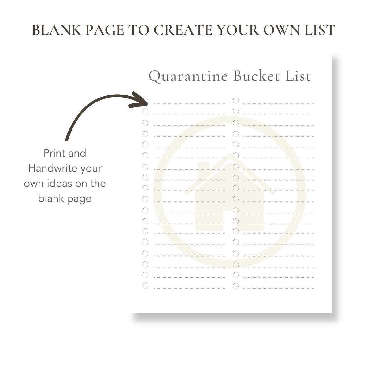 Printable Quarantine Bucket List (Blank Template Included!) buck & co.