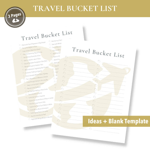 Travel Bucket List (Printable)