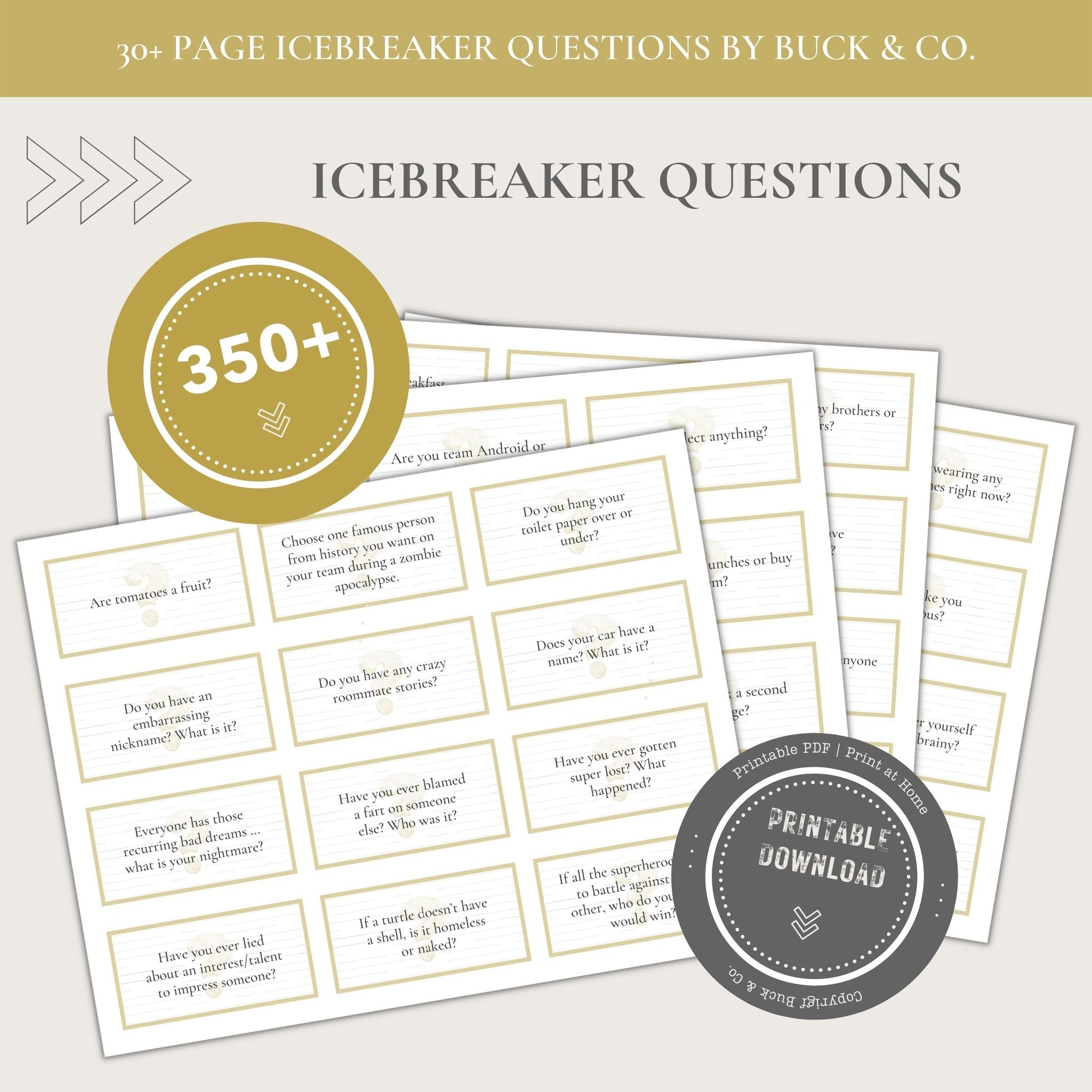 Icebreaker Questions (Printable)