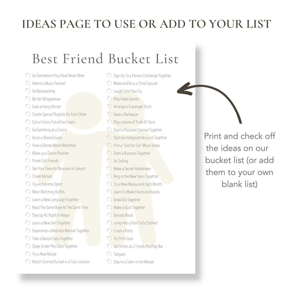 Best Friend Bucket List