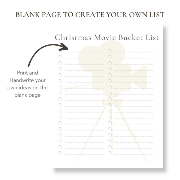 Christmas Movie Bucket List (Printable)