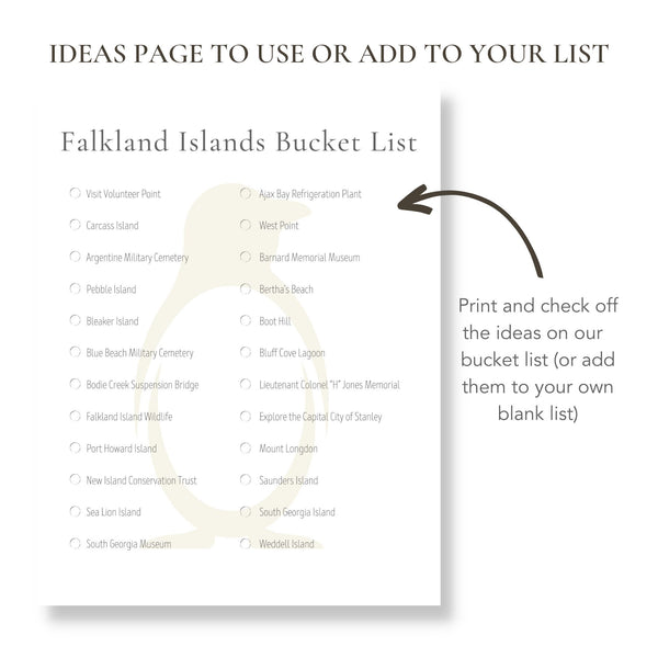 Falkland Islands Bucket List (Printable)