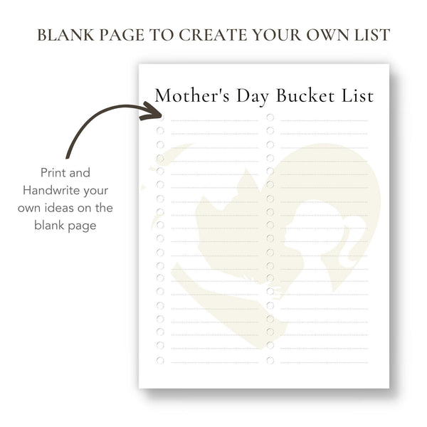 Mother's Day Bucket List (Printable)