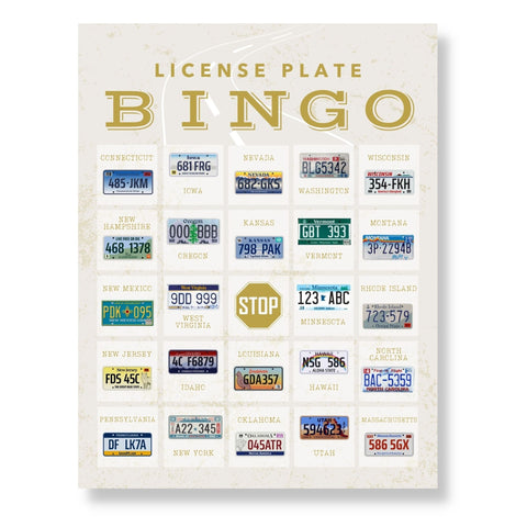 License Plate Bingo Cards (Printable)