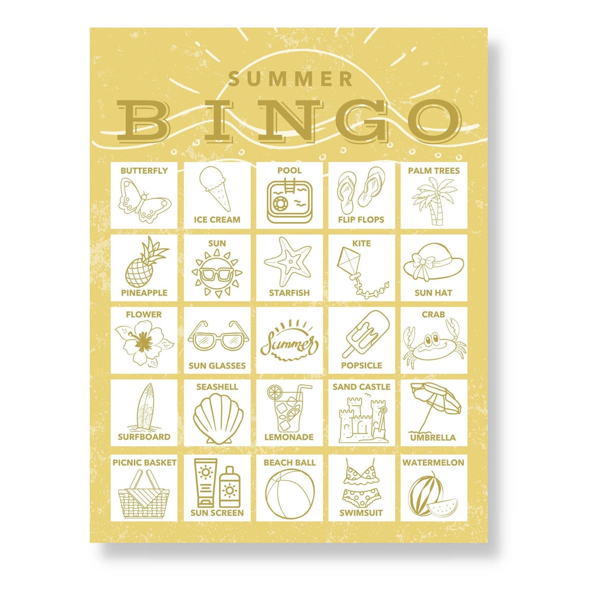 Printable Summer Bingo Cards – buck &amp; co.