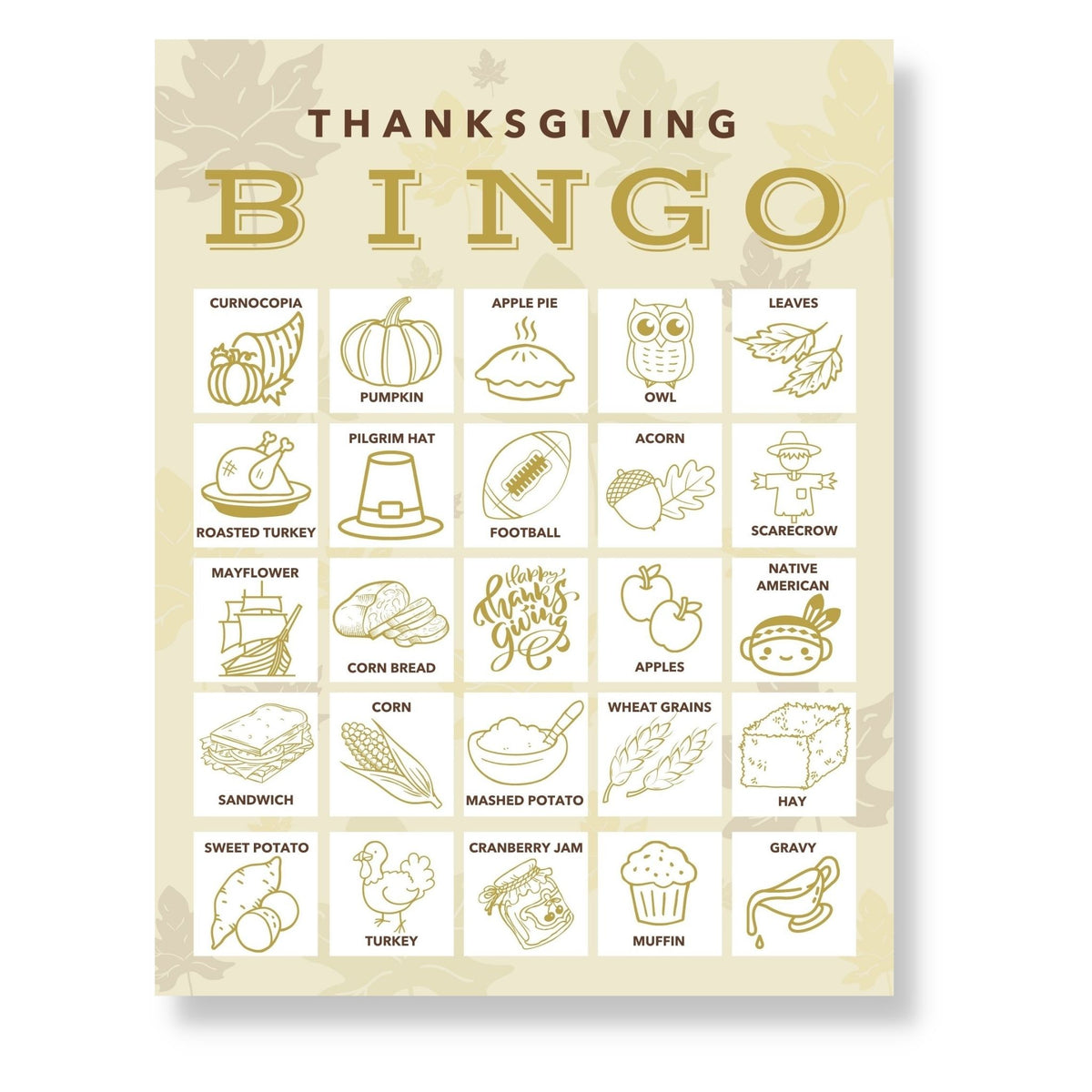 Printable Thanksgiving Bingo Cards buck & co.