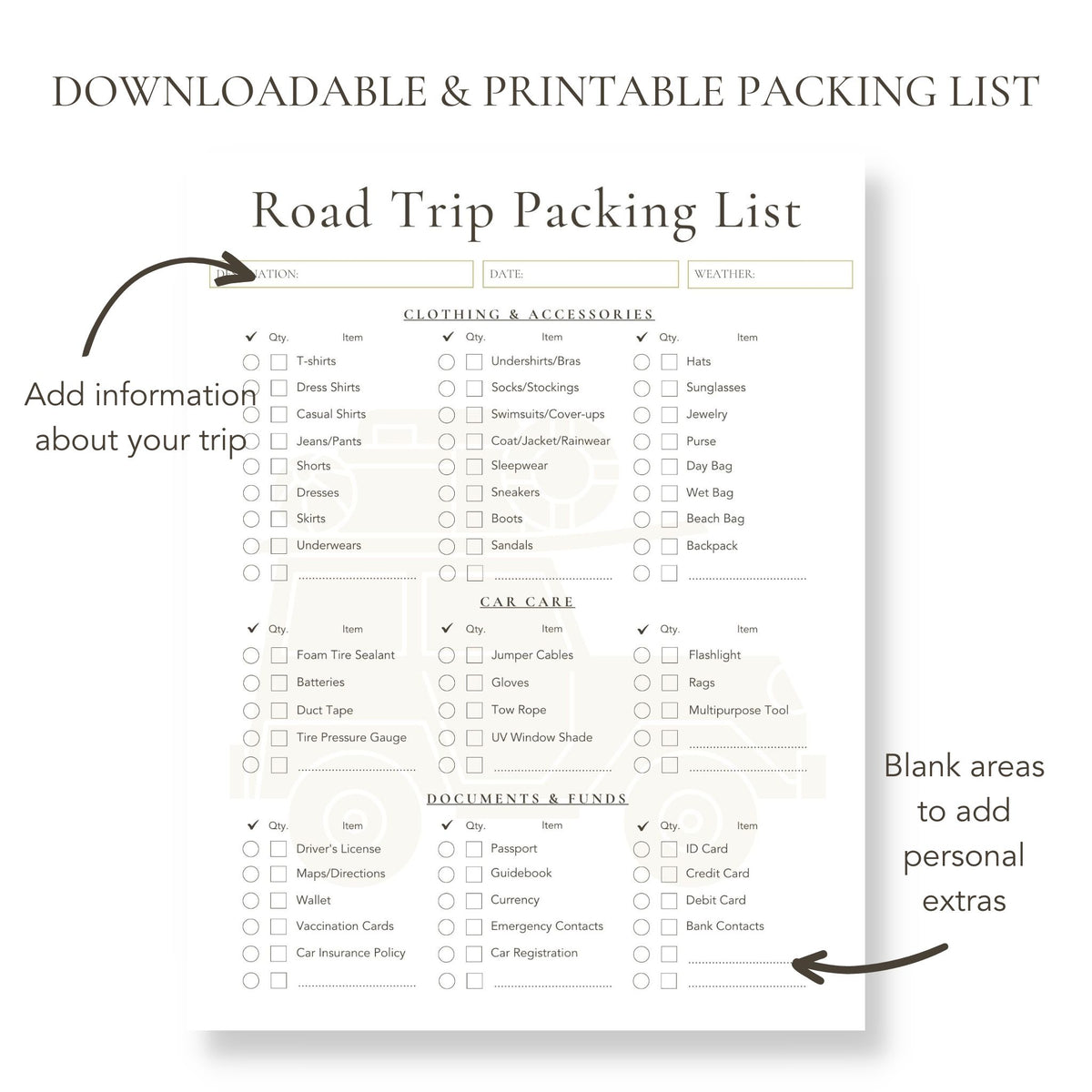 Family Road Trip Packing List (+Printable Checklist)