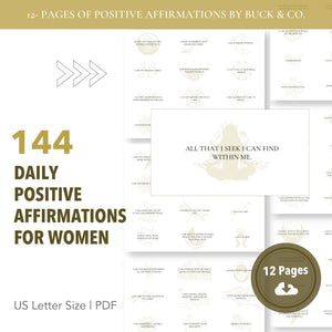 Daily Positive Affirmations for Women Cards (Printable)