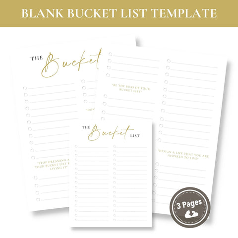 Bucket List Template (Printable)