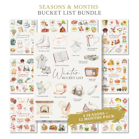 Seasons and Months Bucket List Bundle