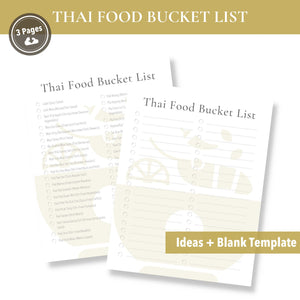 Thai Food Bucket List (Printable)