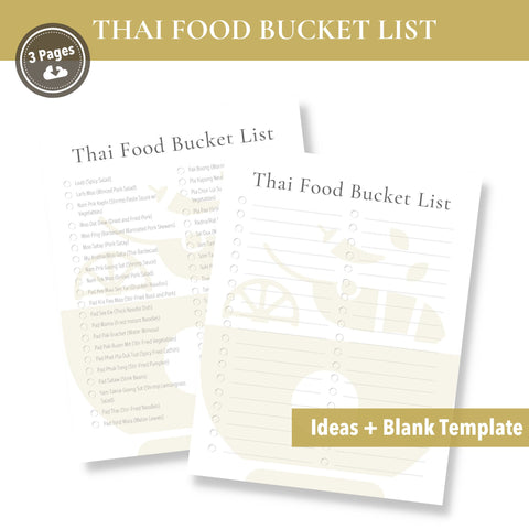 Thai Food Bucket List (Printable)