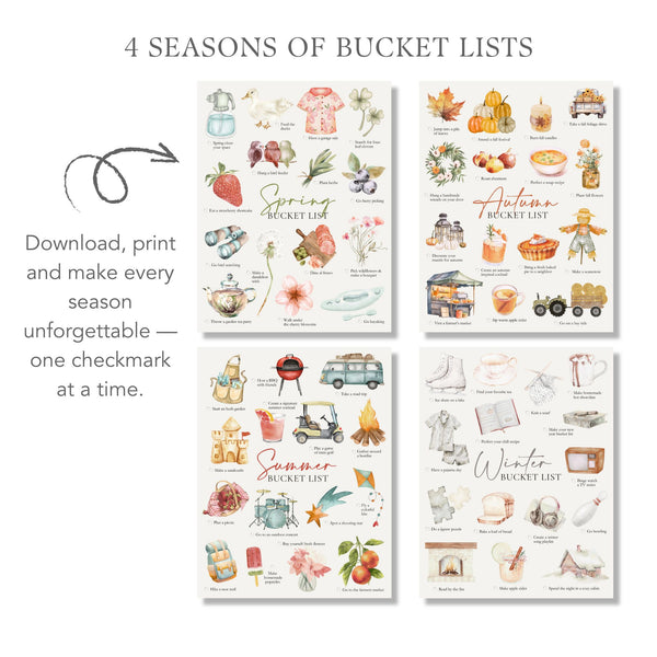 Seasons and Months Bucket List Bundle