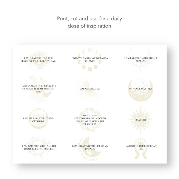 Daily Positive Affirmations for Women Cards (Printable)