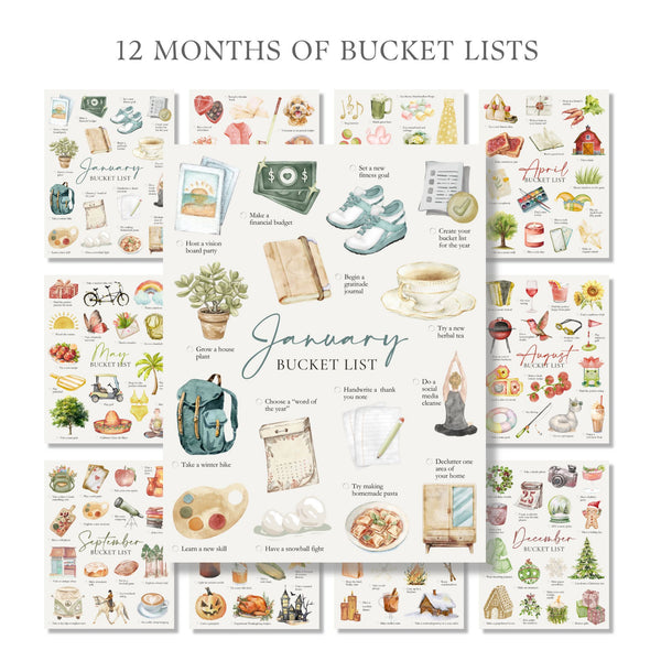 Seasons and Months Bucket List Bundle