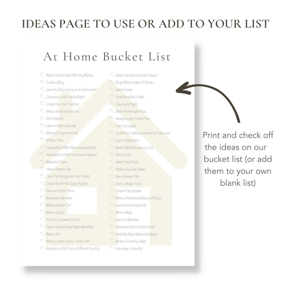 At Home Bucket List (Printable)