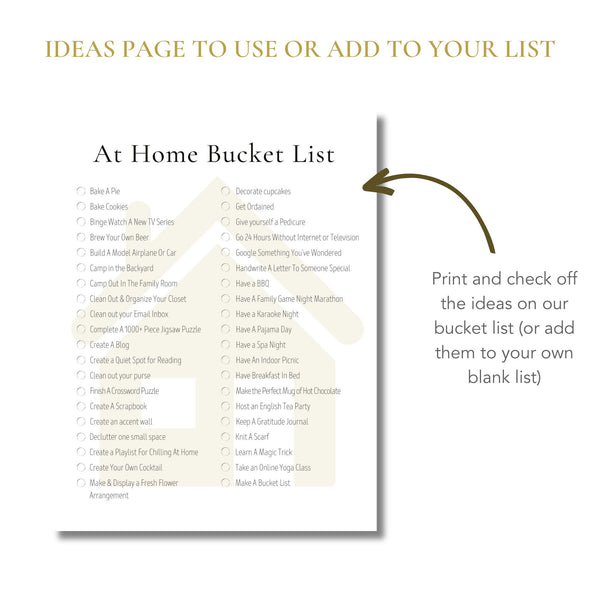 At Home Bucket List (Printable)