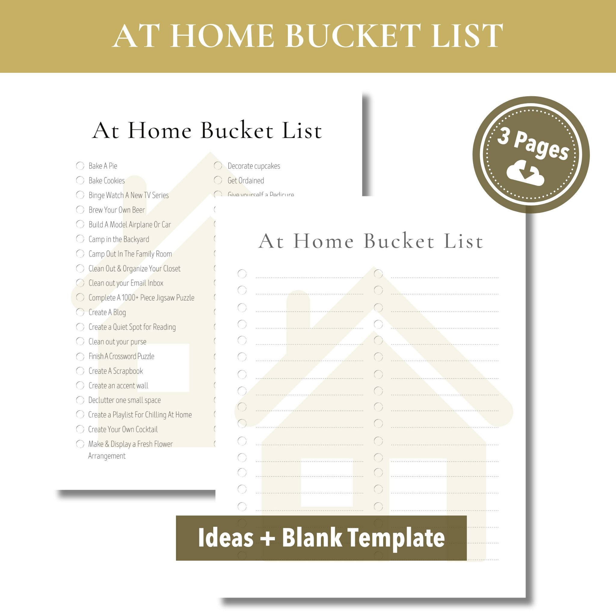 At Home Bucket List (Printable)