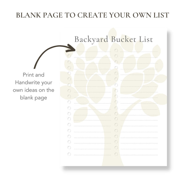 Backyard Bucket List (Printable)