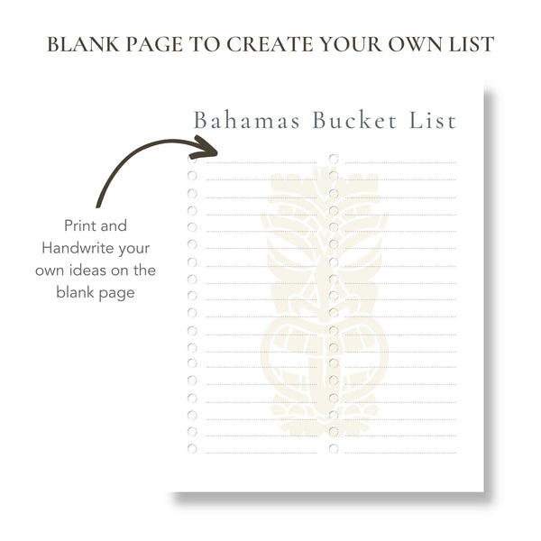 Bahamas Bucket List (Printable)