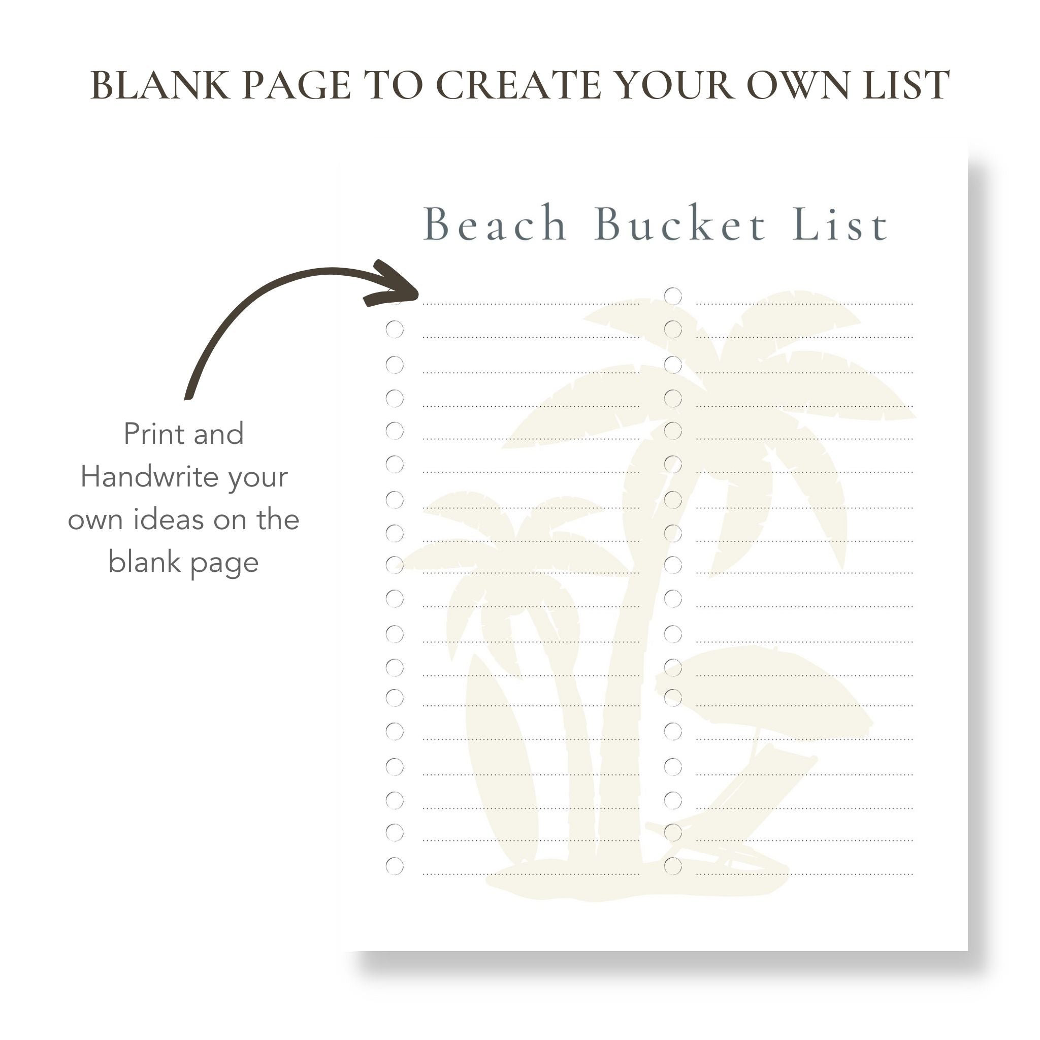 Printable Beach Bucket List (Blank Template Included!) – buck & co.