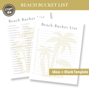 Printable Beach Bucket List (Blank Template Included!) – buck & co.