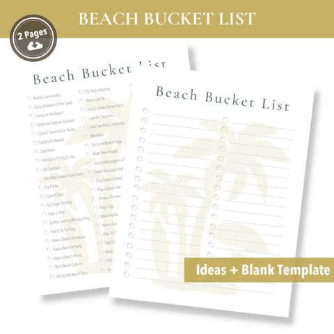 Beach Bucket List (Printable)