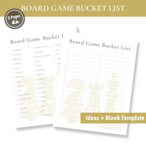 Board Game Bucket List (Printable)