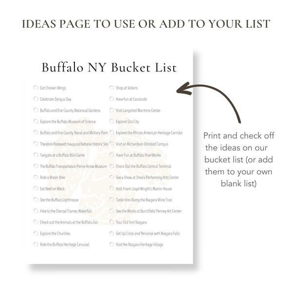 Buffalo NY Bucket List (Printable)