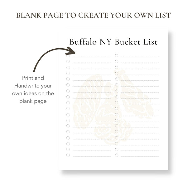 Buffalo NY Bucket List (Printable)
