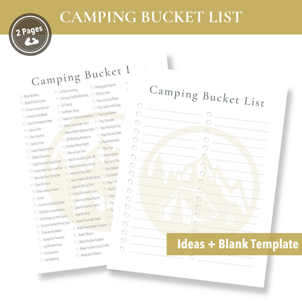 Camping Bucket List (Printable)
