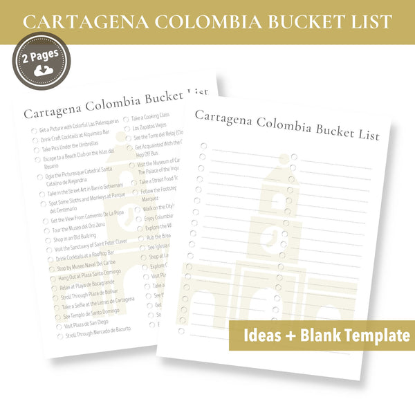 Cartagena Colombia Bucket List (Printable)