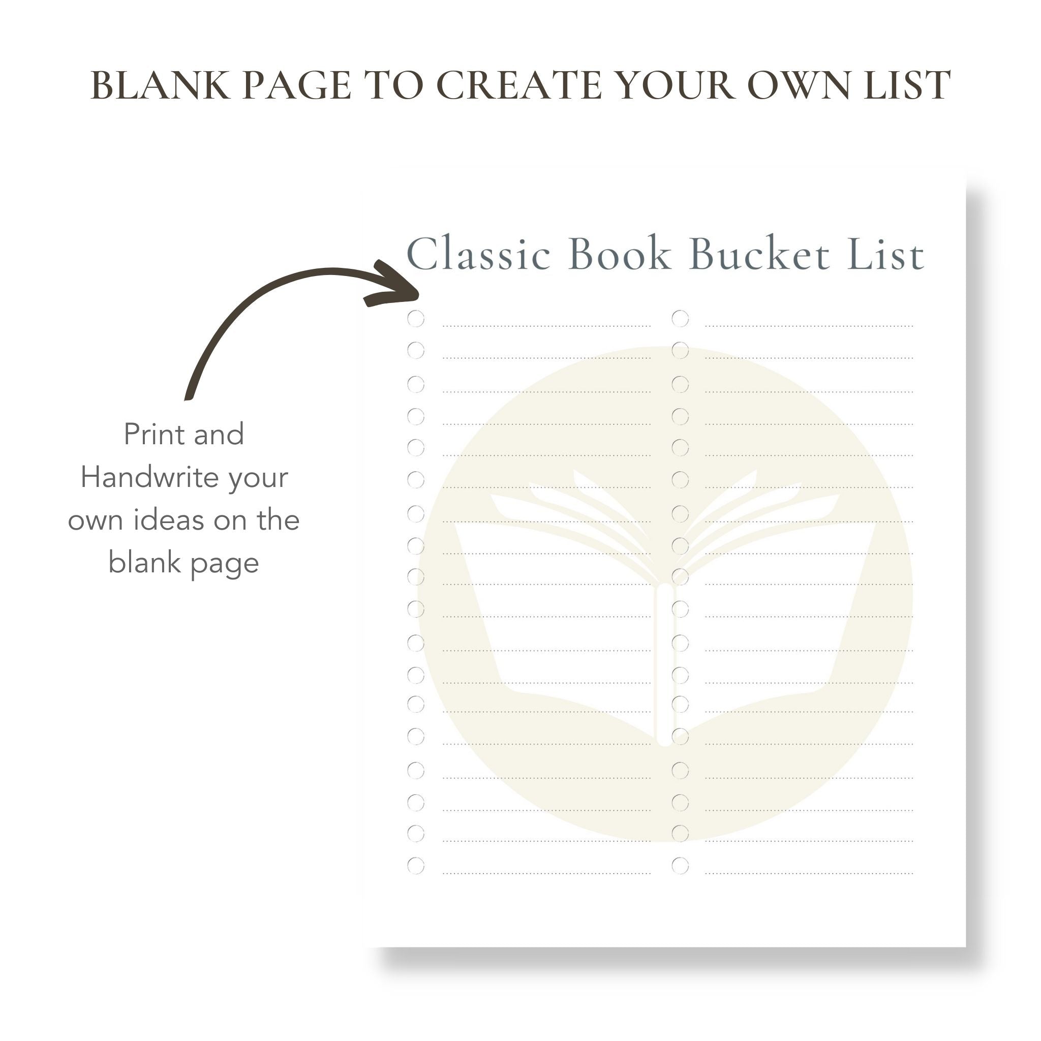 Printable Classic Book Bucket List (Blank Template Included!) buck & co.