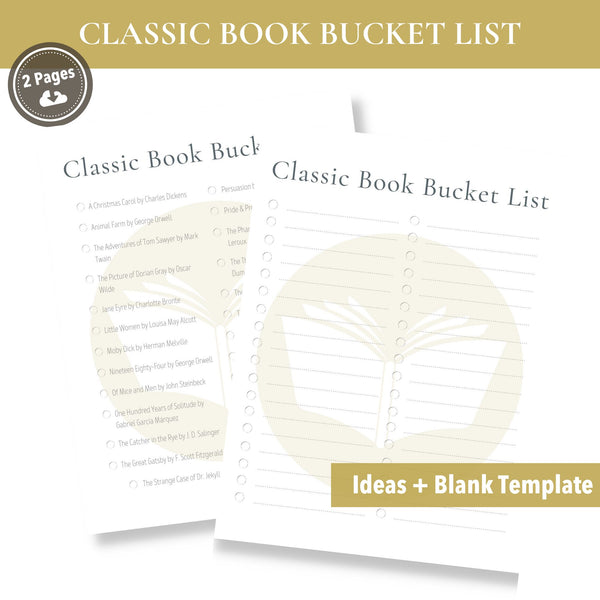 Classic Book Bucket List (Printable)