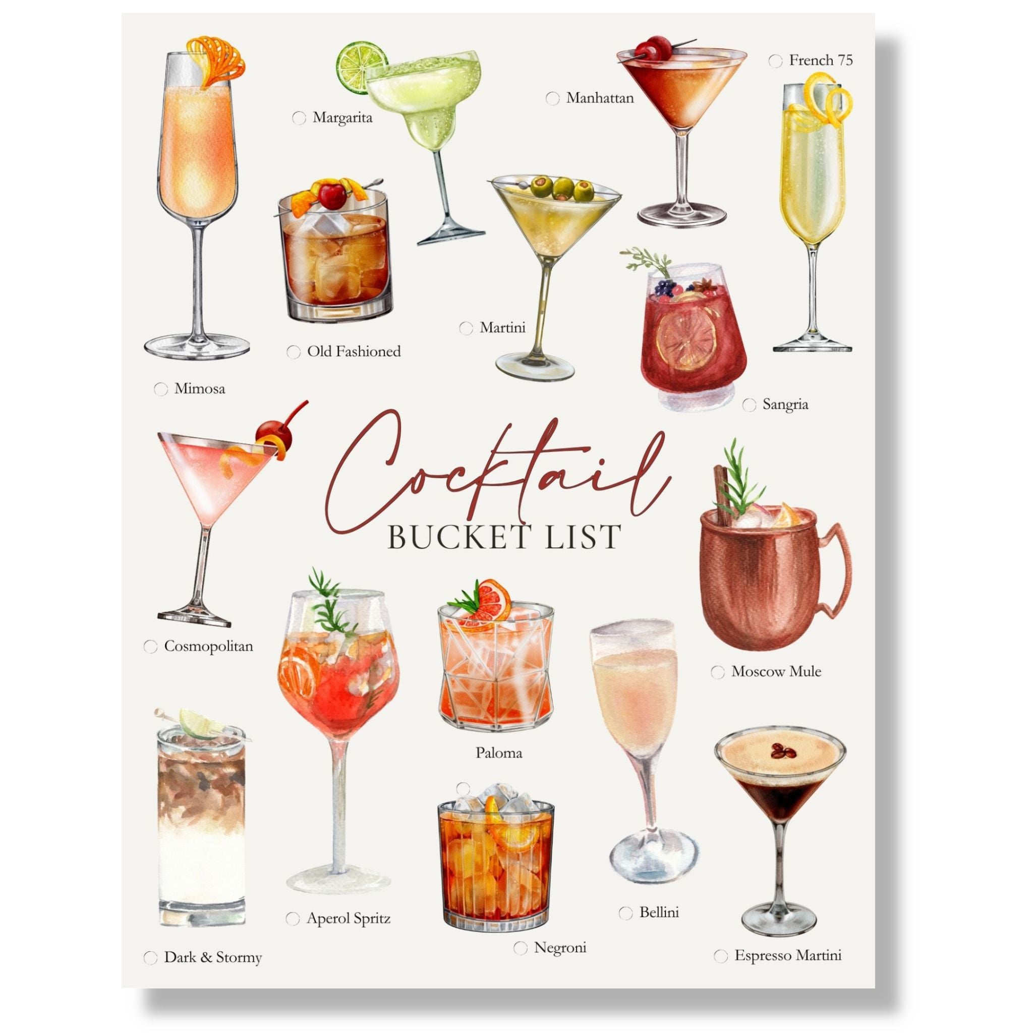 Cocktail Bucket List