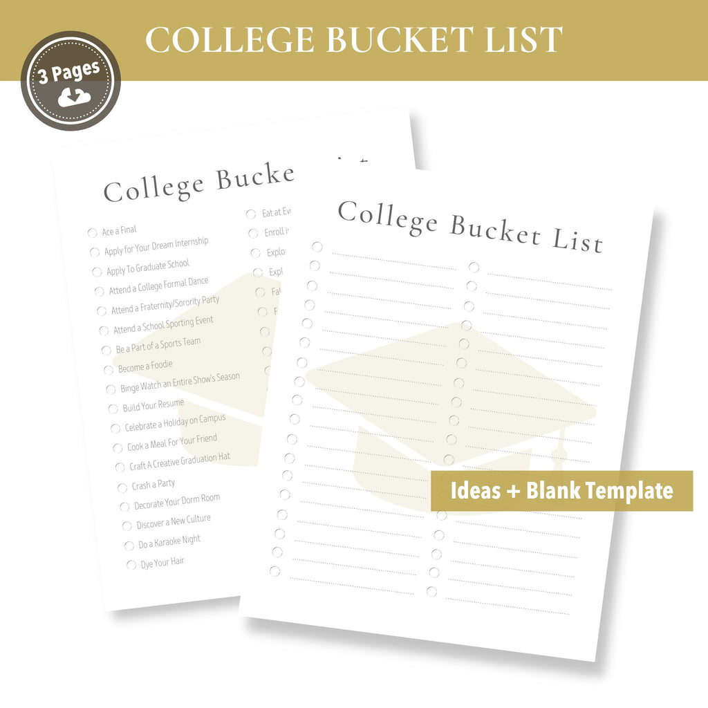 Printable College Bucket List (Blank Template Included!) – buck & co.