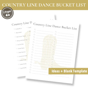 Country Line Dance Bucket List (Printable)