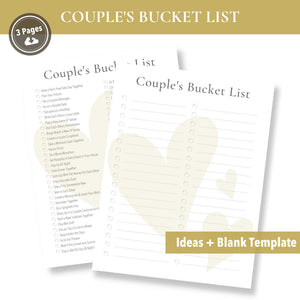 Couple's Bucket List (Printable)