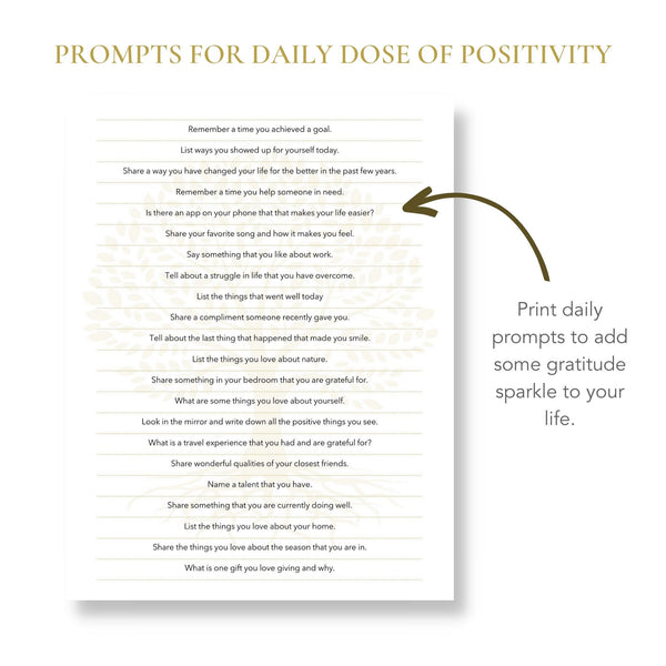 Gratitude Journal Prompts (Printable)